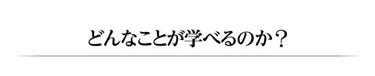 どんなことが学べるか？