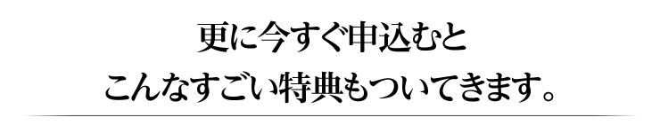 更に今すぐ申込むとこんなすごい特典もついてきます。