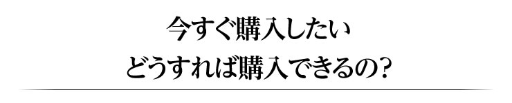 今すぐ購入したいどうすれば購入できるのか？